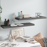 vidaXL Stenske police 2 kosa visok sijaj sive 80x23,5x3,8 cm MDF Cene