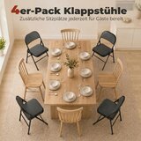  Set od 4 sklopive stolice metalne noge umjetna koža crna | shoptok.hr