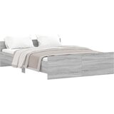  The Living Store Posteljni okvir z vzglavjem in vznožjem siva sonoma 140x190 cm - Posteljni Okvir, (21454045) | Shoptok.si
