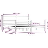  Okvir za krevet od masivne borovine 200 x 200 cm sivi | shoptok.hr