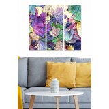 Wallity MDF115794571 multicolor decorative mdf painting (3 pieces) Cene