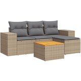 Maison Chic Seti vrtnega pohištva - Vrtna garnitura - Vrtni pohištvo set 5-delna z blazinami bež poli ratan, (21817209) | Shoptok.si