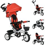 HOMCOM Tricikel 6 v 1 z ročajem, otroški tricikel z varnostnim pasom, sončna streha, (5000242238) | Shoptok.si