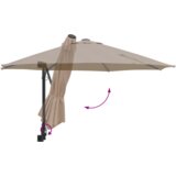  Suncobran za terasu Taupe Poliester Veliki Sklopivi Okrugli | shoptok.hr