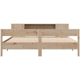  Knjižna postelja brez vzmetnice 200x200 cm trdna borovina, (21532318) | Shoptok.si