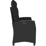  Vrtni naslonjač s jastucima crni od poliratana Crna 105 x 66 x 93 cm | shoptok.hr