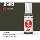 AK Interactive Field Grey Base #1 (Green uniform) 17ml - 3rd Gen Akrilna Boja AK11425 | Eponuda.com