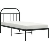 vidaXL Kovinski posteljni okvir z vzglavjem črn 90x200 cm | Shoptok.si