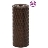 vidaXL Balkonski zasloni 5 kom smeđi i crni 255 x 19 cm od poliratana | shoptok.hr