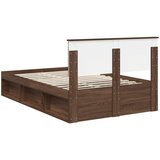  Krevetna konstrukcija s uzglavljem Smeđi hrast 120 x 200 cm | shoptok.hr