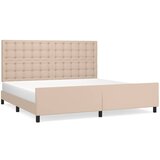 Maison Chic Posteljni okvir - Dvoposteljna postelja - Zakonska postelja z vzglavjem kapučino 200x200 cm umetno usnje-J5950, (21762540) | Shoptok.si