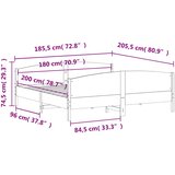  Okvir kreveta bez madraca 180 x 200 cm od masivne borovine | shoptok.hr