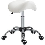 HOMCOM sedlasti delovni stol s kolesi in nastavljivo višino za frizerske in tetovatorske salone, 52x53x49-61cm, bež, (20745193) | Shoptok.si
