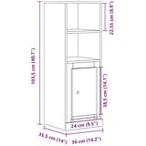  Visoka komoda boja hrasta 36x35,5x103,5 cm konstruiranog drva | shoptok.hr