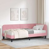 Kutni okvir kreveta Ružičasta 100 x 200 cm Baršun | shoptok.hr