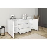 P & B komoda vera, bela, visoki sijaj, led | Shoptok.si