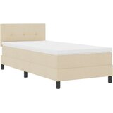 Postelja z vzmetnico z vzmetnico krema 100 x 200 cm blago, (5000128690) | Shoptok.si