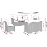  8-dijelni set vrtnih sofa od poliratana s jastucima bež | shoptok.hr