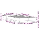  Okvir za krevet boja hrasta 90x190 cm konstruirano drvo | shoptok.hr