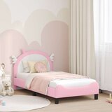  Otroški posteljni okvir z vznožjem Roza 80 x 160 cm PU, (5000104780) | Shoptok.si