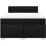  Krevet s oprugama i madracem crni 140 x 190 cm od tkanine | shoptok.hr