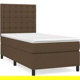  Box spring postelja z vzmetnico temno rjav 90x190 cm blago, (20930317) | Shoptok.si