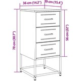 vidaXL Nočna omarica 2 kosa antracit 36x39x78 cm jeklo | Shoptok.si