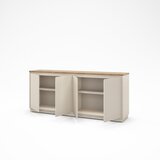 Marckeric Bež komoda v hrastovem dekorju 201x84x40 cm Loreta – | Shoptok.si