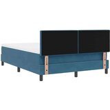 vidaXL Box spring postelja z vzmetnico in LED temno modra 140x200 cm žamet, (22050730) | Shoptok.si