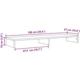  Stalak za monitor bijeli 100 x 27 x 10 cm od konstruiranog drva | shoptok.hr