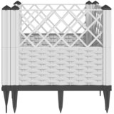  Vrtna sadilica s klinovima bijela 43,5 x 43,5 x 43,5 cm PP | shoptok.hr