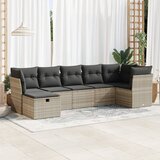 Maison Chic Seti vrtnega pohištva - Vrtna garnitura - Vrtni pohištvo set 7-delna z blazinami siv poli ratan, (21802142) | Shoptok.si