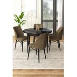 Hanah home Set Trpezarijski sto i 4 stolice, smeđe-crna | Eponuda.ba