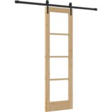  Drsna vrata Naravna 61 x 198,5 cm Trden borov les in steklo, (5000123045) | Shoptok.si