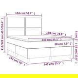  Krevet box spring s madracem LED tamnozeleni 140x190 cm baršun | shoptok.hr