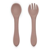 Petite&Mars Silikonska žlica i vilica 6 m+ Take&Match, Velvet Latte | shoptok.hr