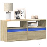 vidaXL Stenska TV omarica z LED lučkami sonoma hrast 100x31x45 cm Cene