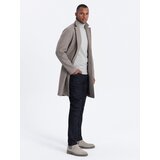 Ombre Men's lightweight single-breasted coat - light brown | Shoptok.si