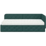  Kutni okvir kreveta Tamnozelena 90 x 190 cm tkanina | shoptok.hr
