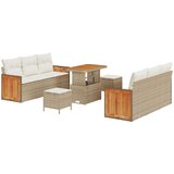 vidaXL 9-dijelni set vrtne soferice s jastučićima bež poli ratan akacija, 2-sjedna vrtna sofa s jastučićima bež poli ratan, 3-dijelni set vrtne blagovaonice s jastučićima bež poli ratan akacija Cijene