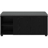  Haldna klop z blazino Enobarvno Črna Orehovina 100 x 38 x 46 cm, (5000160673) Slike