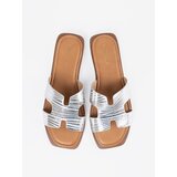 Sergio Leone Silver flip flops with square toe | Shoptok.si