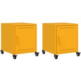 Furnova Nočna omarica 2 kosa gorčično rumena 36x39x43,5 cm jeklo, (21926478) | Shoptok.si