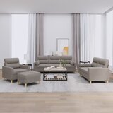  4-dijelni set sofa s jastucima smeđesivi od tkanine | shoptok.hr