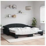 vidaXL Dnevni krevet na razvlačenje crni 100 x 200 cm od tkanine Cijene