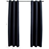vidaXL Zavjese za zamračivanje s prstenovima 2 kom. Crne 97x213 cm Tkanina | shoptok.hr
