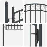 vidaXL Ograjna vrata Siva 200 x 100 cm Jeklo s prašnim premazom | Shoptok.si