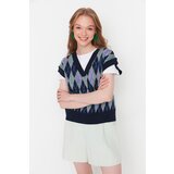 Trendyol Navy Blue Jacquard pleteni džemper | ePonuda.com