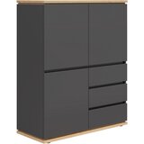 XORA visoka komoda, barve grafita, hrast artisan | Shoptok.si