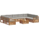  Set vanjskih sofa 10 kom. Prirodna i svijetlo siva | shoptok.hr
